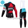Cykeltrøje Langærmet + Bib Cykelbukser 2018 BMC Racing Team N001 Vinter Thermal Fleece